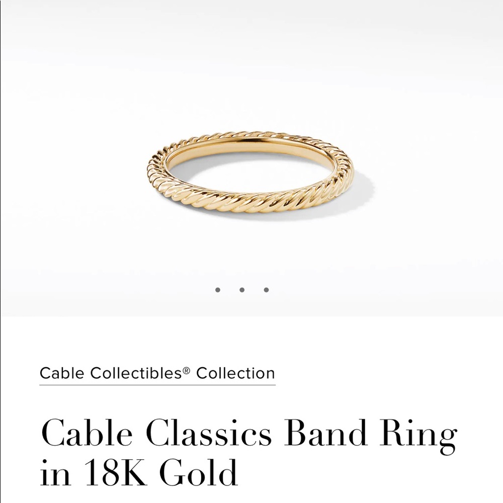 David Yurman Cable Classics Band Ring in 18K Gold